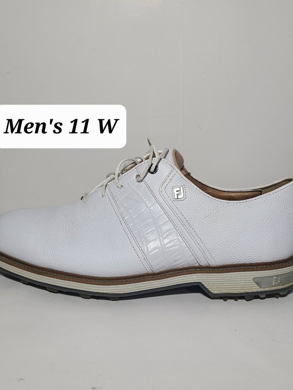 FootJoy  DryJoys Premiere Series Men's White Golf Shoes Size 11 W  EUC